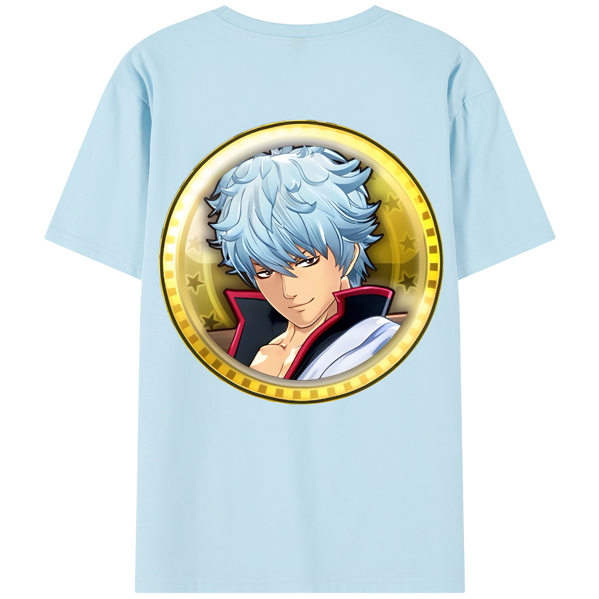 （画像用） ぎんたま 坂田銀時（さかたぎんとき） 神楽 志村新八（しむら しんぱち） GINTAMA Sakata Gintoki Kagura Shimura Shinpachi 綿100％半袖Tシャツ（背面プリント）